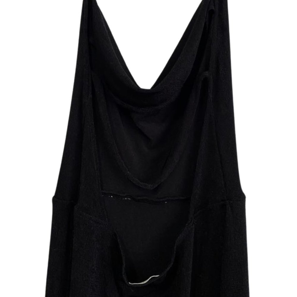 Free People Intimately Black Cowl Neck Strappy Back Maxi Dress Small Slit - Picture 4 of 10